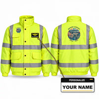 Thumbnail for Rennes–Saint-Jacques Airport (RNS) Reflective Winter Jackets - Badge + Name - Fluorescent Yellow