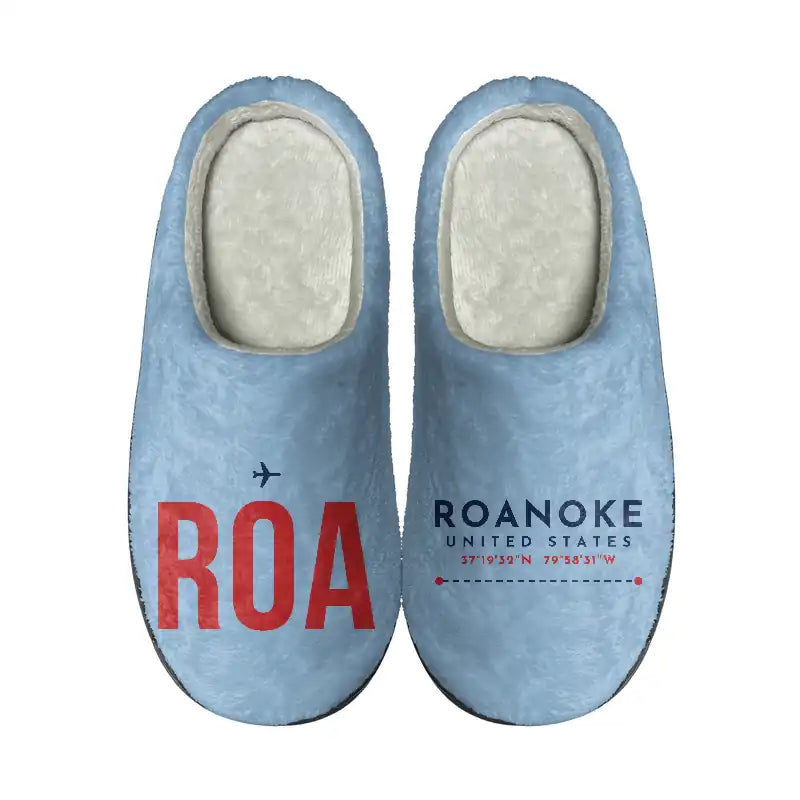 Roanoke-Blacksburg Regional Airport (ROA) Slippers & Flip Flops - Slippers - Cotton - Code - Different - Light Blue