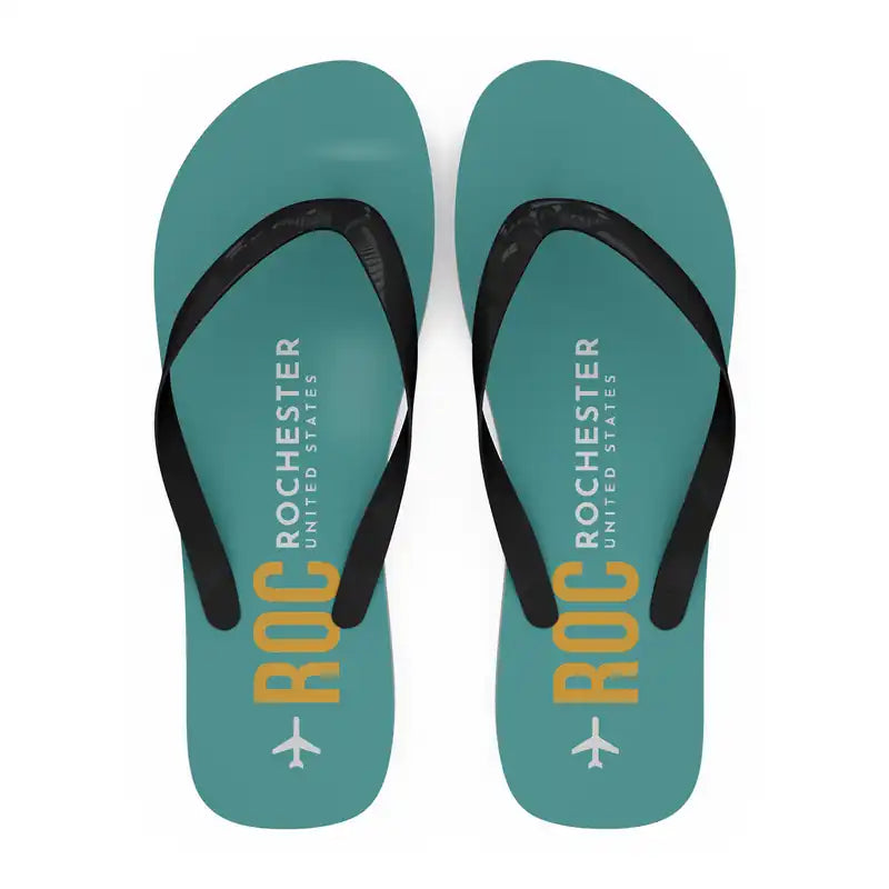 Frederick Douglass Greater Rochester International Airport (ROC) Slippers & Flip Flops - Slippers - Flip Flops - Code - Turquoise