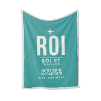 Thumbnail for Roi Et Airport (ROI) Bedding Sets & Blankets - Blanket - ID Tag - Turquoise