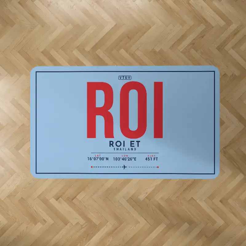 Roi Et Airport (ROI) Carpets - Carpet Rectangle - ID Tag - Light Blue