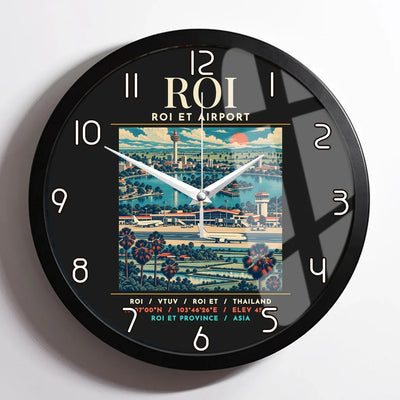 ROI - Poster - Wall Clock Framed - Black