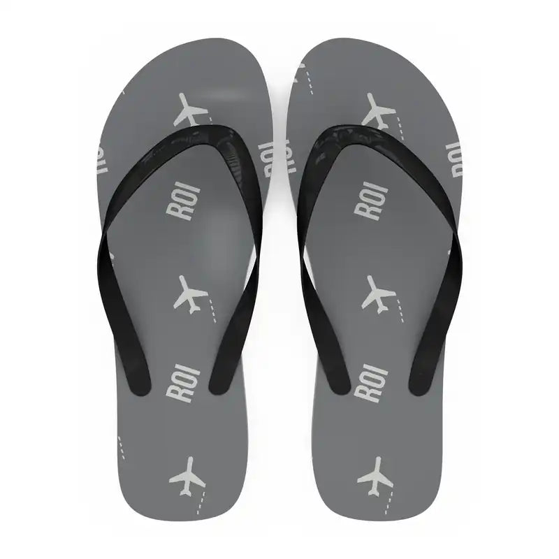 Roi Et Airport (ROI) Slippers & Flip Flops - Slippers - Flip Flops - Pattern - Gray