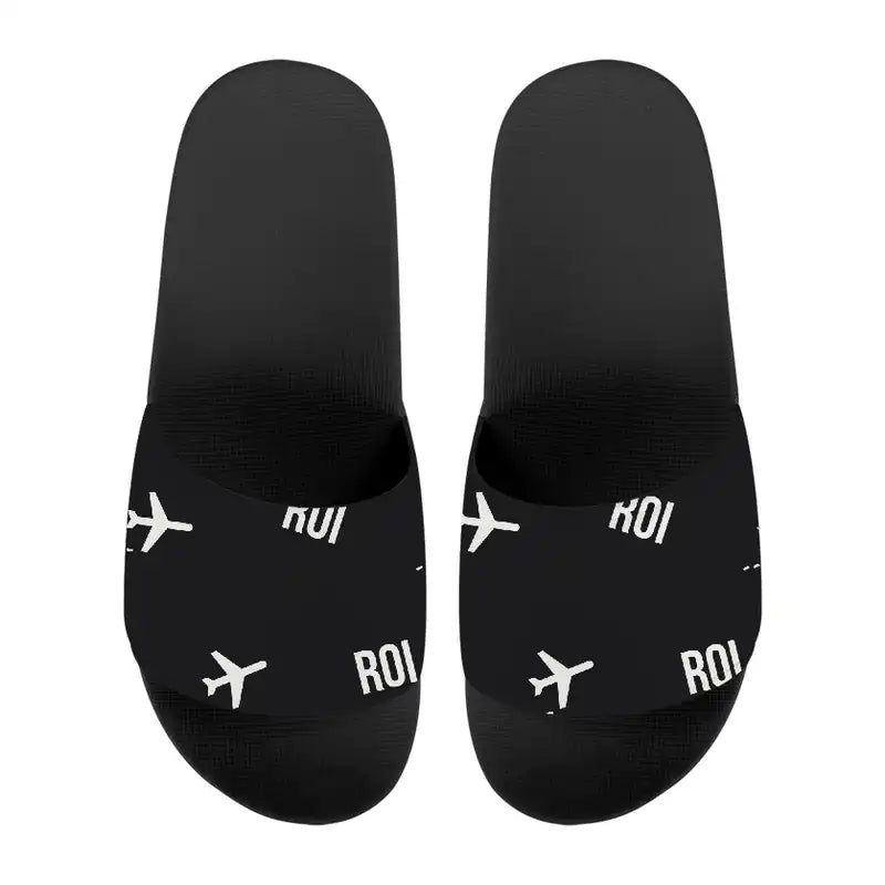 Roi Et Airport (ROI) Slippers & Flip Flops - Slippers - Sport - Pattern - Black