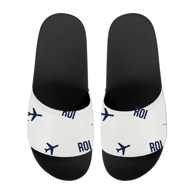 Roi Et Airport (ROI) Slippers & Flip Flops - Slippers - Sport - Pattern - White