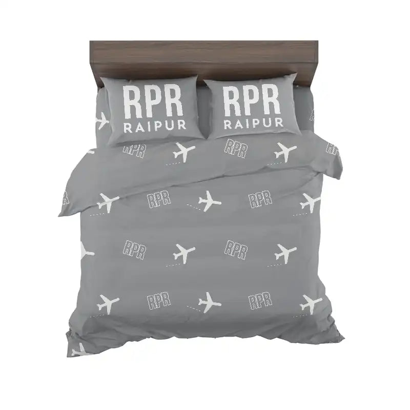 Swami Vivekananda Airport (RPR) Bedding Sets & Blankets - Bedding Set - Pattern - Gray