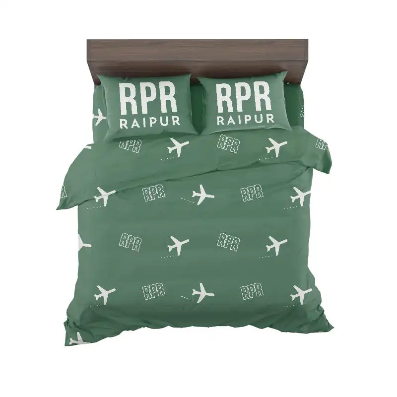 Swami Vivekananda Airport (RPR) Bedding Sets & Blankets - Bedding Set - Pattern - Green