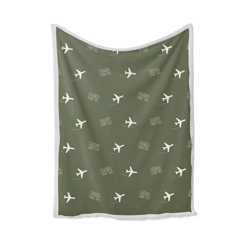 Swami Vivekananda Airport (RPR) Bedding Sets & Blankets - Blanket - Pattern - Green Army