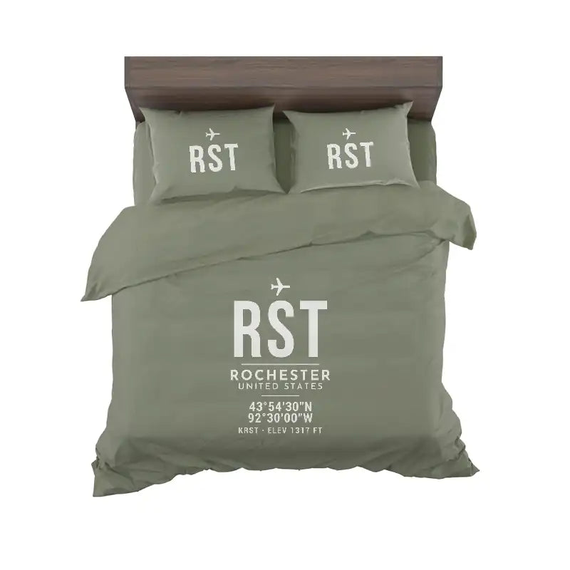 Rochester International Airport (RST) Bedding Sets & Blankets - Bedding Set - ID Tag - Green Army