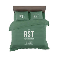 Thumbnail for Rochester International Airport (RST) Bedding Sets & Blankets - Bedding Set - ID Tag - Green