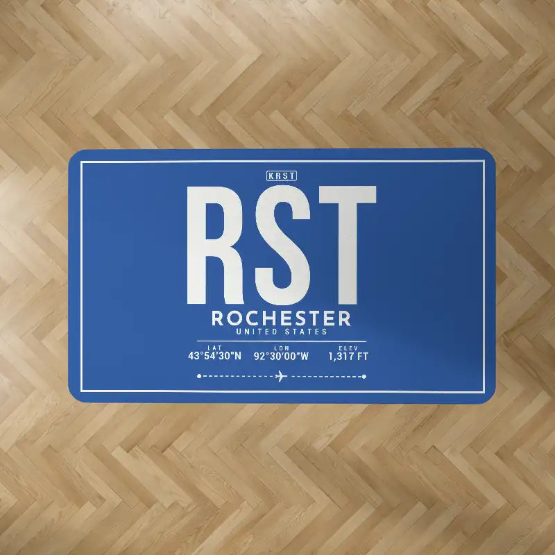 Rochester International Airport (RST) Carpets - Carpet Rectangle - ID Tag - Blue
