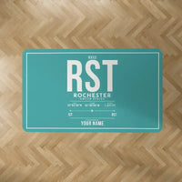 Thumbnail for Rochester International Airport (RST) Carpets - Carpet Rectangle - ID Tag + Name - Turquoise