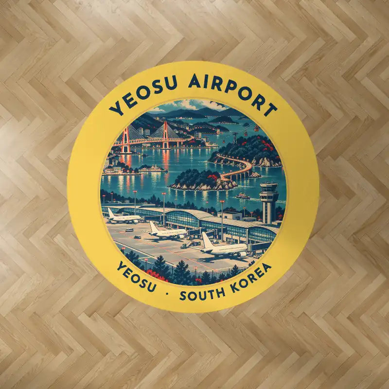 Yeosu Airport (RSU) Carpets - Carpet Round - Badge - Yellow