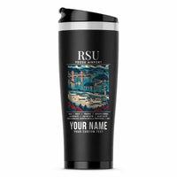 Thumbnail for Yeosu Airport (RSU) Travel Mugs - Poster + Name - Stainless Steel (No Holder) - Black