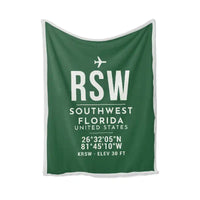 Thumbnail for Southwest Florida International Airport (RSW) Bedding Sets & Blankets - Blanket - ID Tag - Green