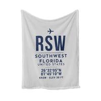 Thumbnail for Southwest Florida International Airport (RSW) Bedding Sets & Blankets - Blanket - ID Tag - Light Gray