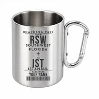 Thumbnail for Southwest Florida International Airport (RSW) Stainless Steel Mugs - Customizable Boarding Pass - Outdoors Mug - Silver