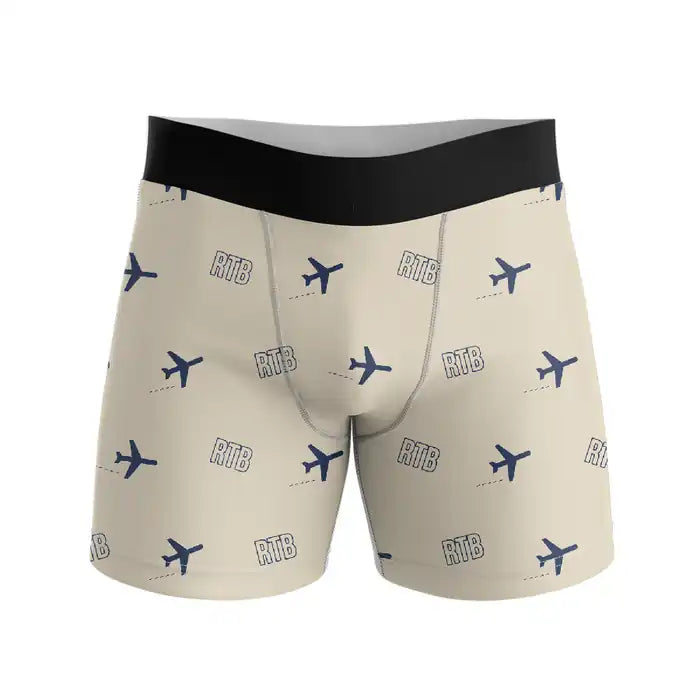 Roatán Juan Manuel Gálvez International Airport (RTB) Men Boxers - Pattern - Beige