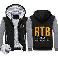 Thumbnail for Roatán Juan Manuel Gálvez International Airport (RTB) Zipped Sweatshirts - Tag - Black & Gray
