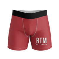 Thumbnail for Rotterdam The Hague Airport (RTM) Men Boxers - Code - Red