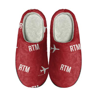 Thumbnail for Rotterdam The Hague Airport (RTM) Slippers & Flip Flops - Slippers - Cotton - Pattern - Red