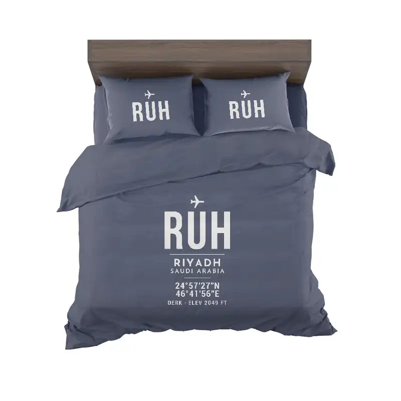 King Khalid International Airport (RUH) Bedding Sets & Blankets - Bedding Set - ID Tag - Navy Blue