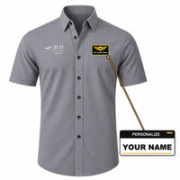 Thumbnail for King Khalid International Airport (RUH) Shirts - Short Sleeve Shirt - Front - Gray + NAME