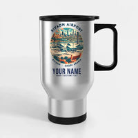 Thumbnail for King Khalid International Airport (RUH) Travel Mugs - Badge + Name - Stainless Steel with Holder - Silver