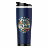 Thumbnail for King Khalid International Airport (RUH) Travel Mugs - Badge - Stainless Steel (No Holder) - Dark Blue