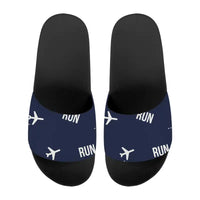 Thumbnail for La Réunion Roland Garros Airport (RUN) Slippers & Flip Flops - Slippers - Sport - Pattern - Navy Blue