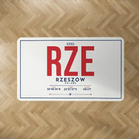 Thumbnail for Rzeszów-Jasionka Airport (RZE) Carpets - Carpet Rectangle - ID Tag - White
