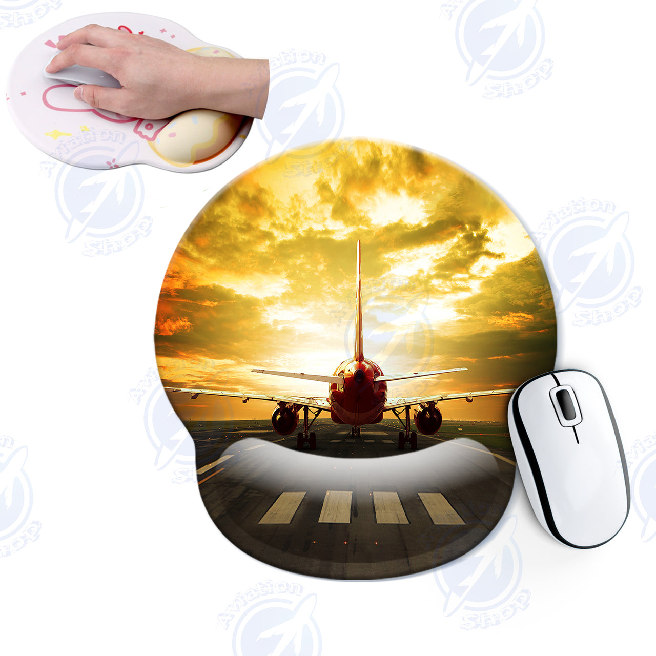 Ready for Departure Passanger Jet Designed Ergonomic Mouse Pads