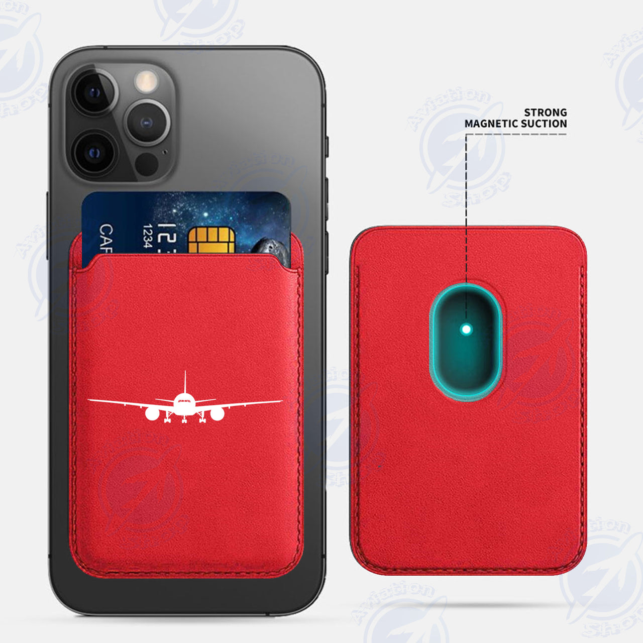 Boeing 777 Silhouette iPhone Cases Magnetic Card Wallet
