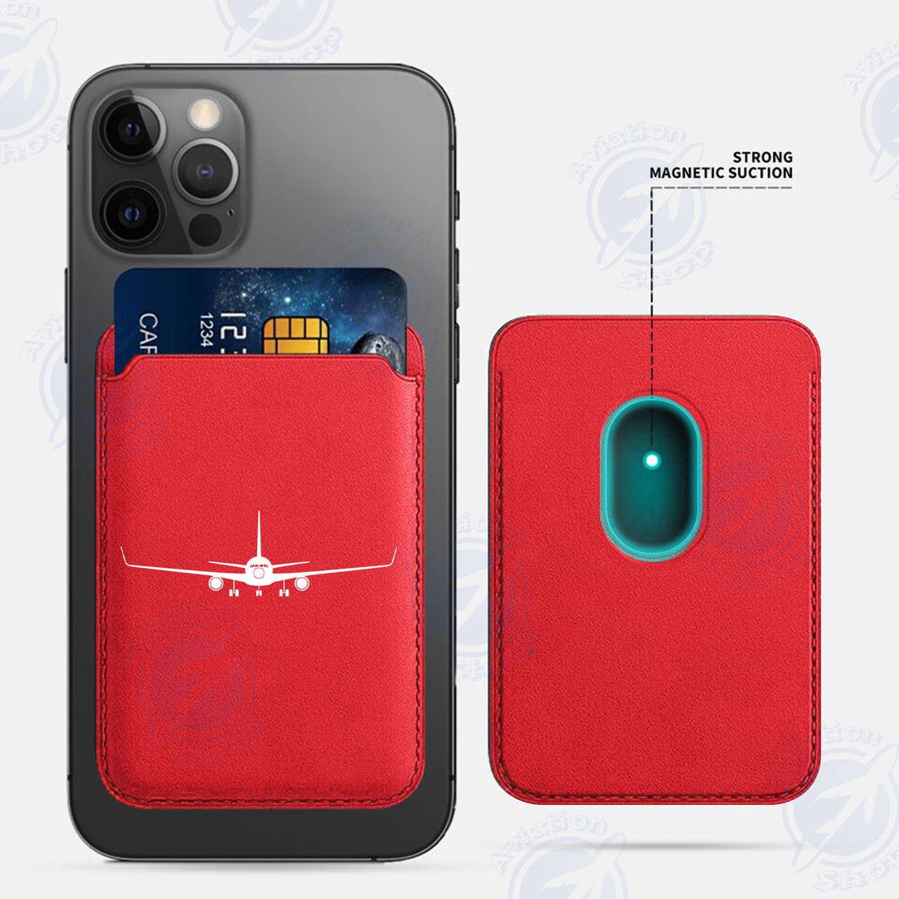 Boeing 767 Silhouette iPhone Cases Magnetic Card Wallet