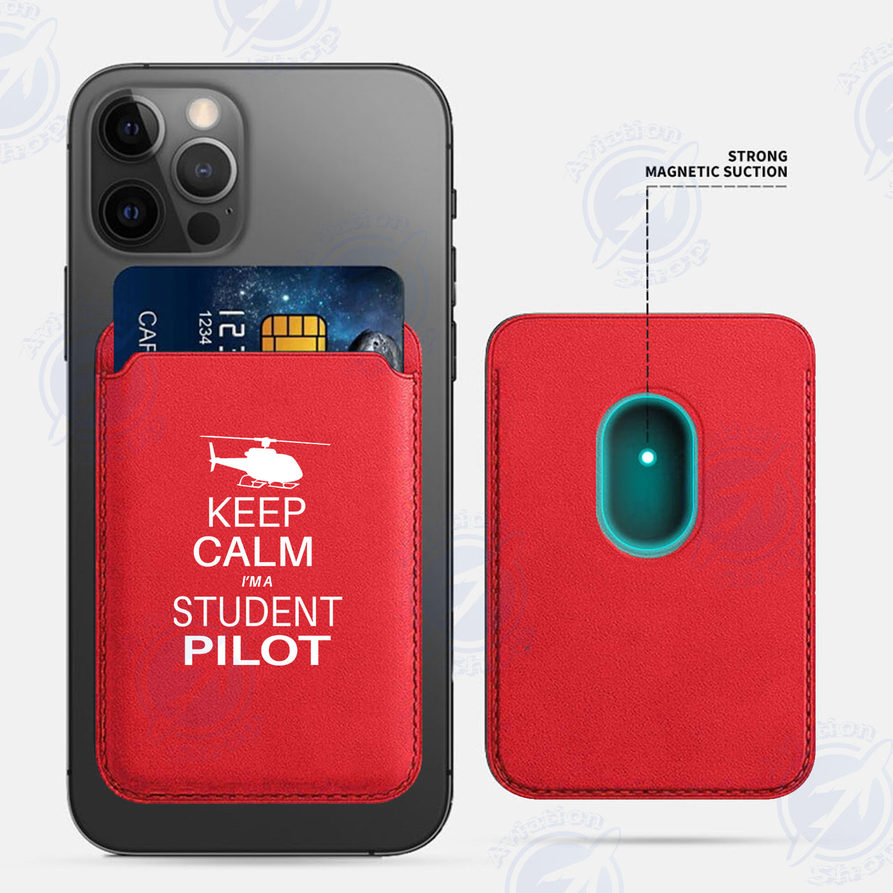 Student Pilot (Helicopter) iPhone Cases Magnetic Card Wallet