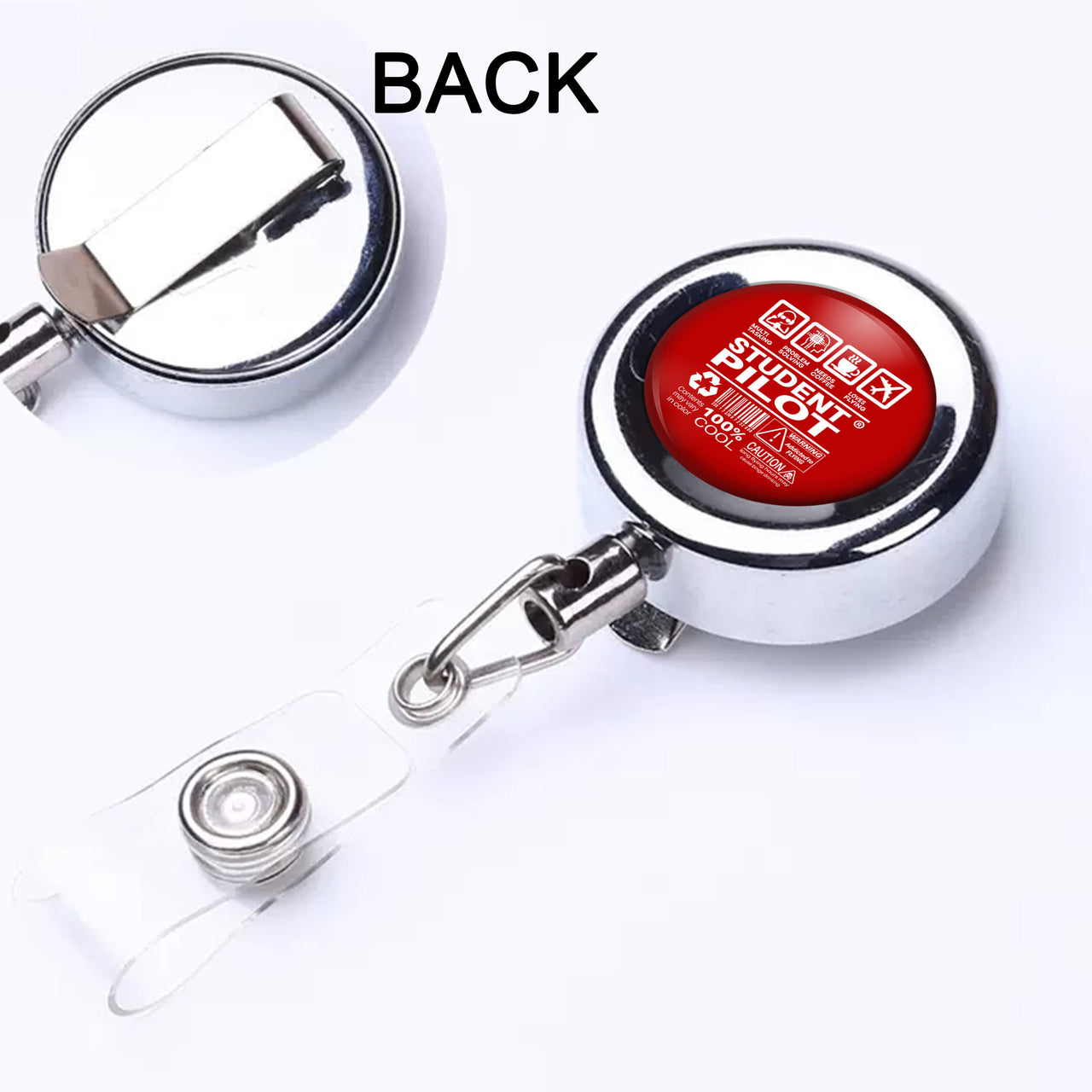 Student Pilot Label Designed Retractable ID Card Badge