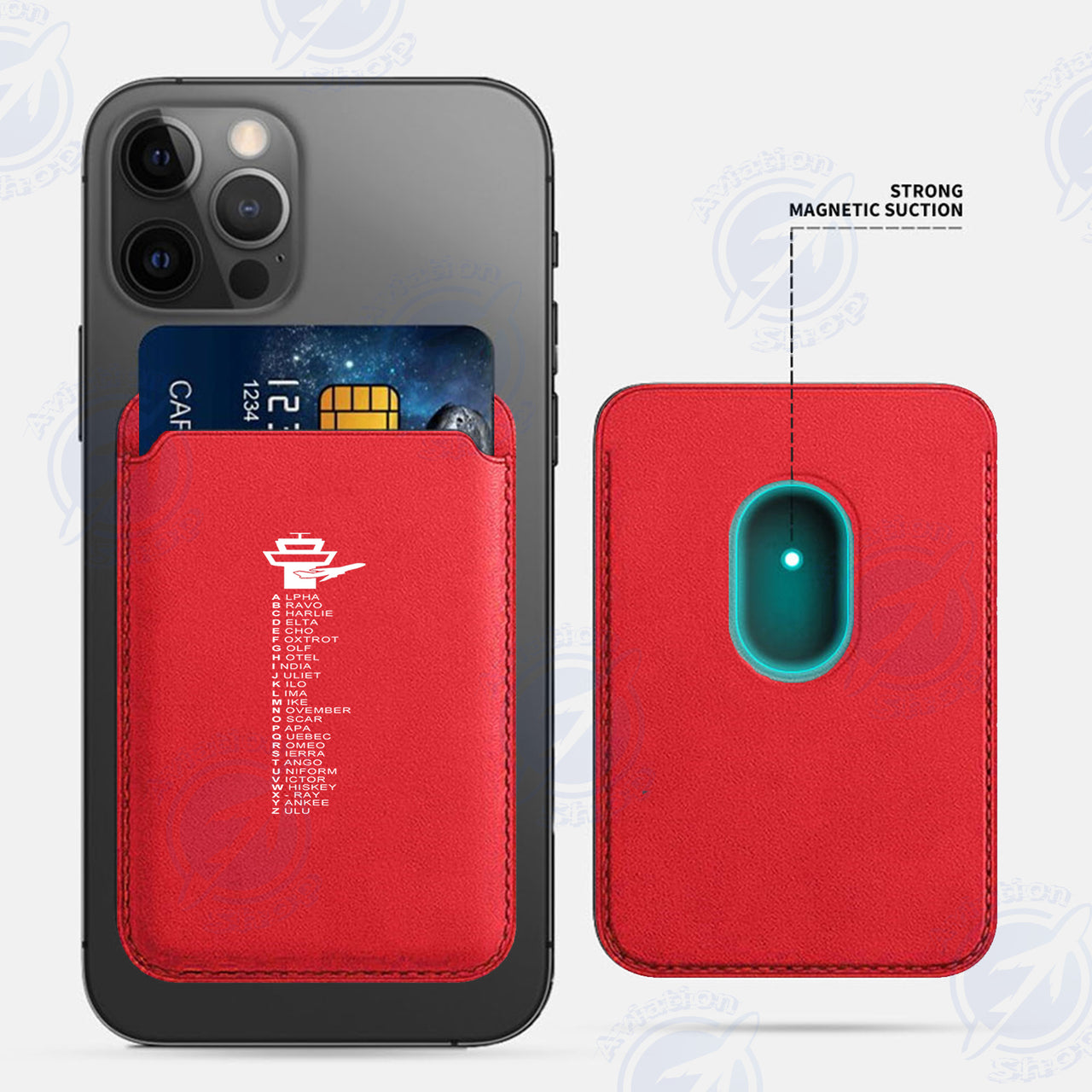 Aviation Alphabet iPhone Cases Magnetic Card Wallet