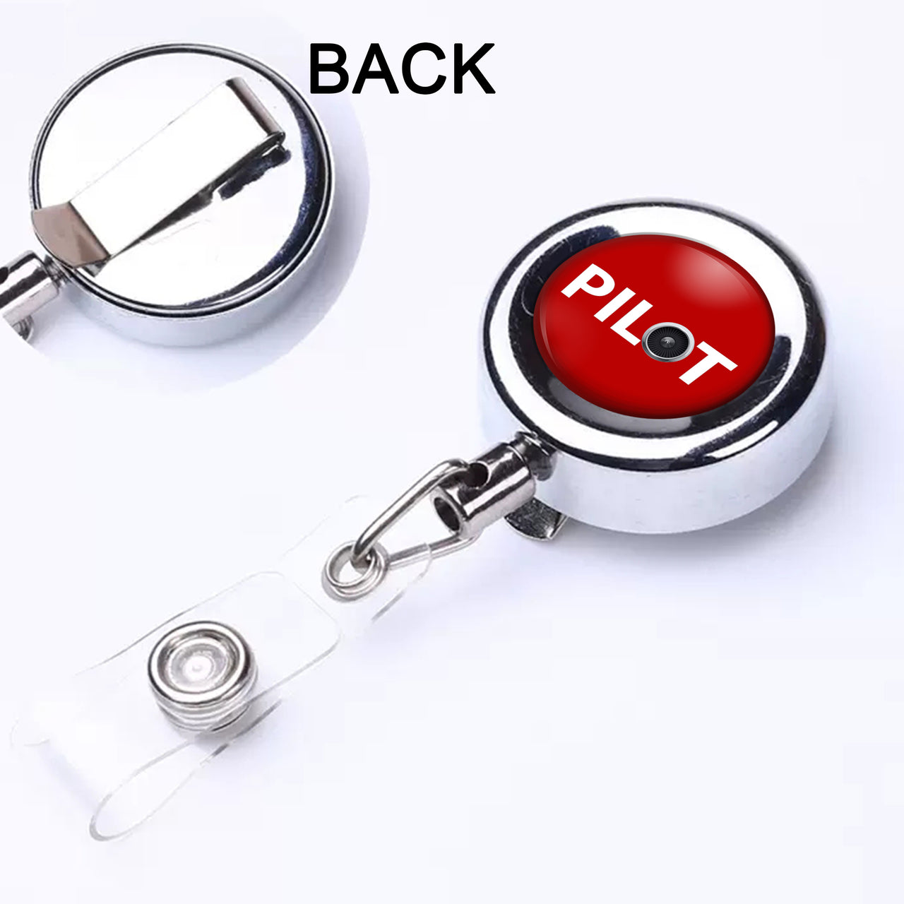 Pilot & Jet Engine Designed Retractable ID Card Badge