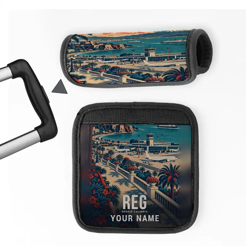 Reggio Calabria Airport (REG) Luggage Handle Covers - 3D Full Print + Name