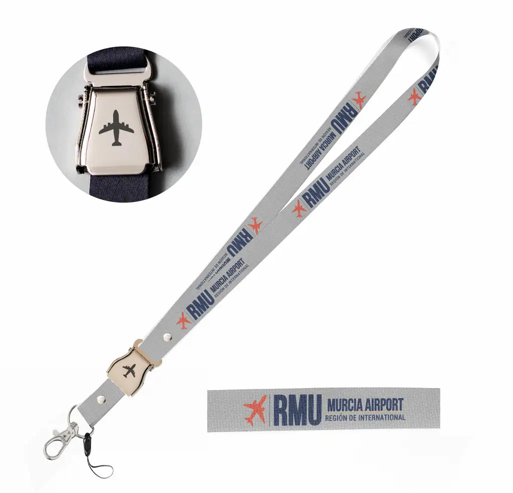Región de Murcia International Airport (RMU) seat belt lanyard - light gray