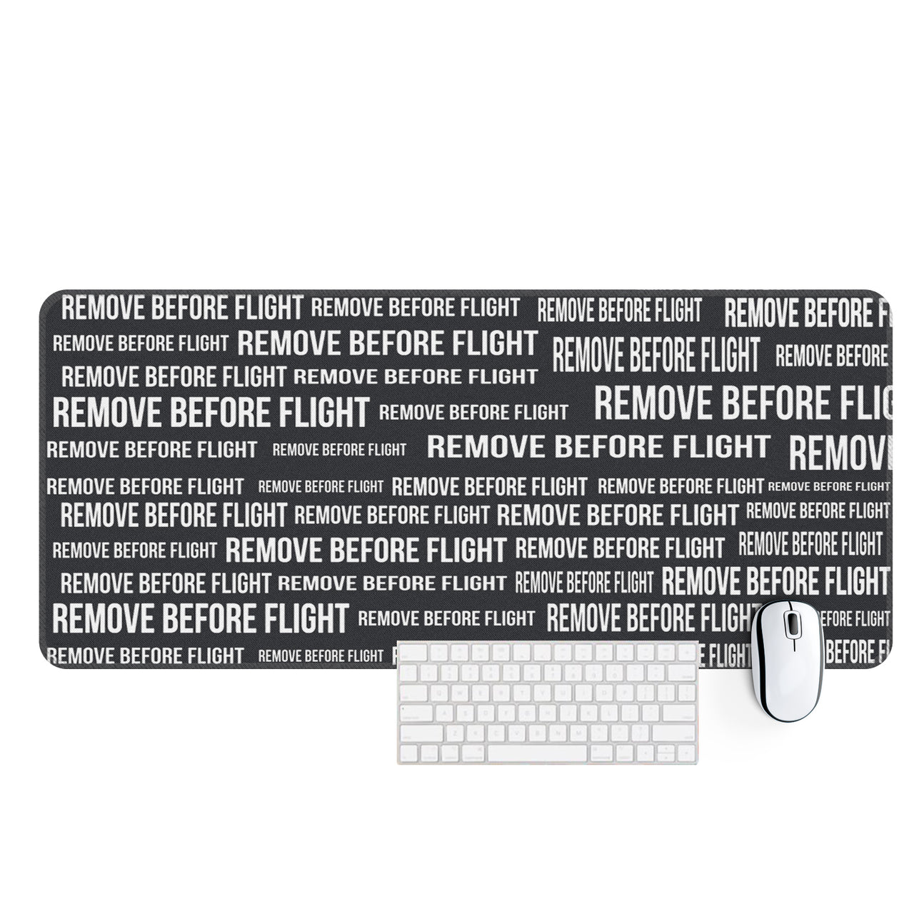 Remove Before Flight 3-Black Designed Desk Mats