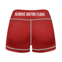 Thumbnail for Remove Before Flight Designed Women Yoga Shorts Pants