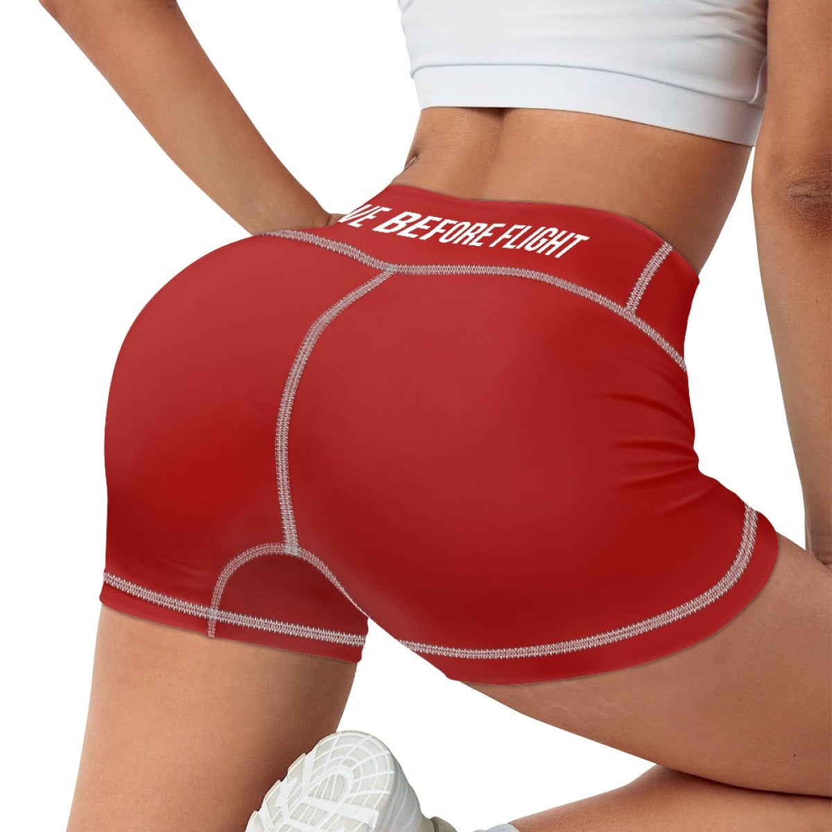 Remove Before Flight Designed Women Yoga Shorts Pants