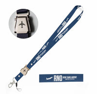 Thumbnail for Reno-Tahoe International Airport (RNO) seat belt lanyard - dark blue