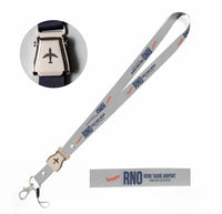 Thumbnail for Reno-Tahoe International Airport (RNO) seat belt lanyard - light gray
