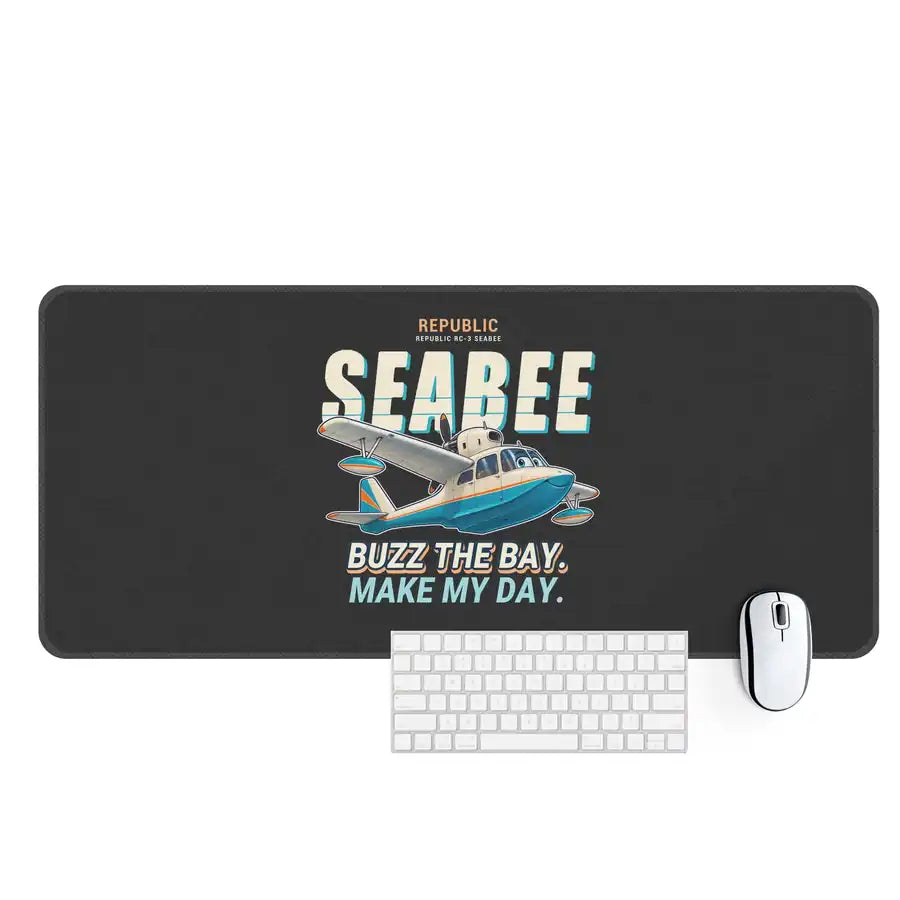 Republic RC-3 Seabee - Cartoon - Desk Mat - Black