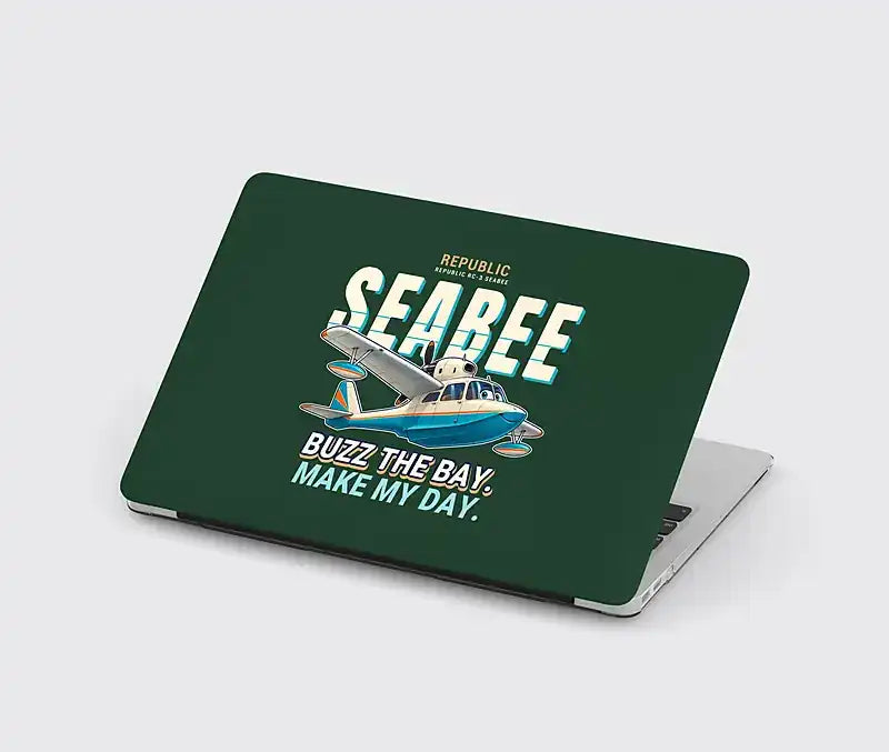 Republic RC-3 Seabee - Cartoon - MacBook Case - Dark Green