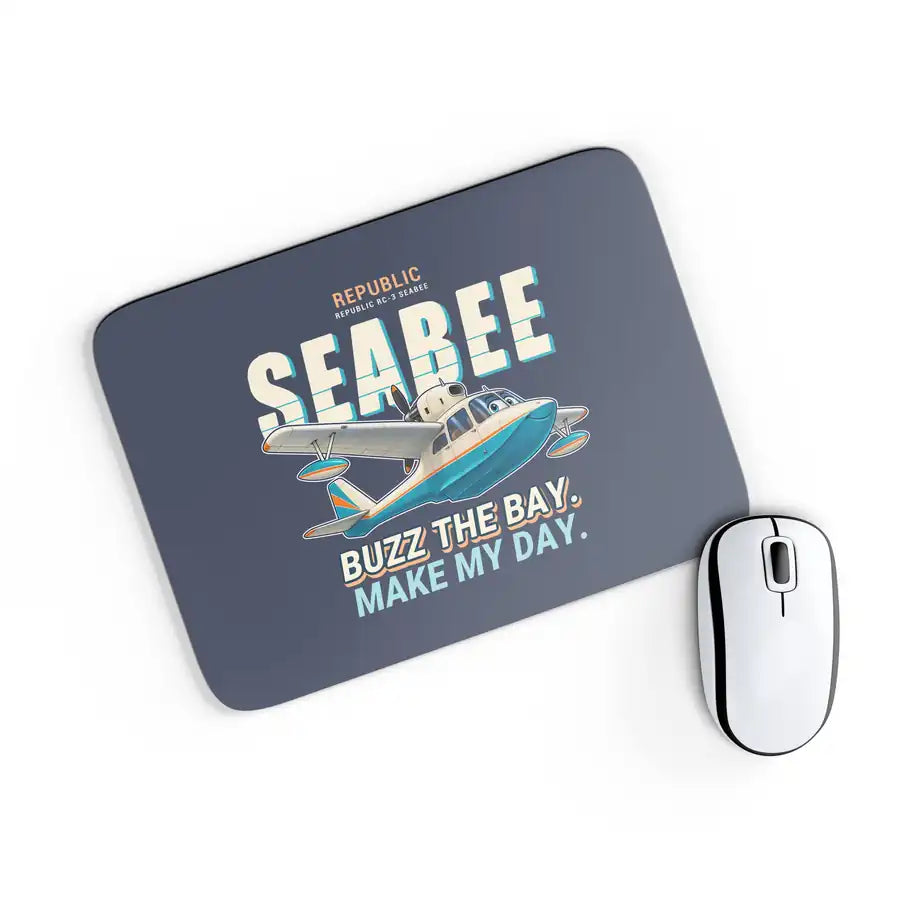 Republic RC-3 Seabee - Cartoon - Mouse Pad - Navy Blue