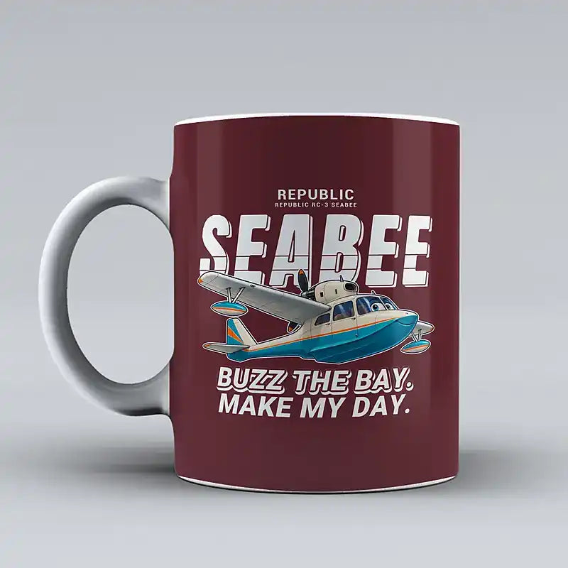Republic RC-3 Seabee - Cartoon - Mug - Dark Red