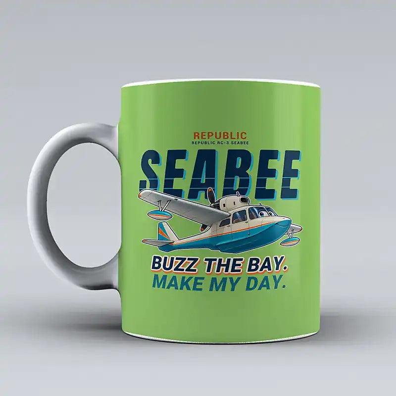 Republic RC-3 Seabee - Cartoon - Mug - Light Green